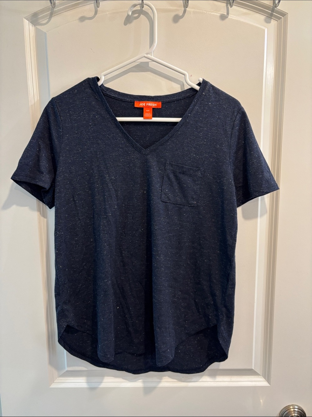 Joe Fresh Navy Speckled V-Neck Pocket Tee